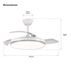 Ventilador de Techo con aspac retráctiles