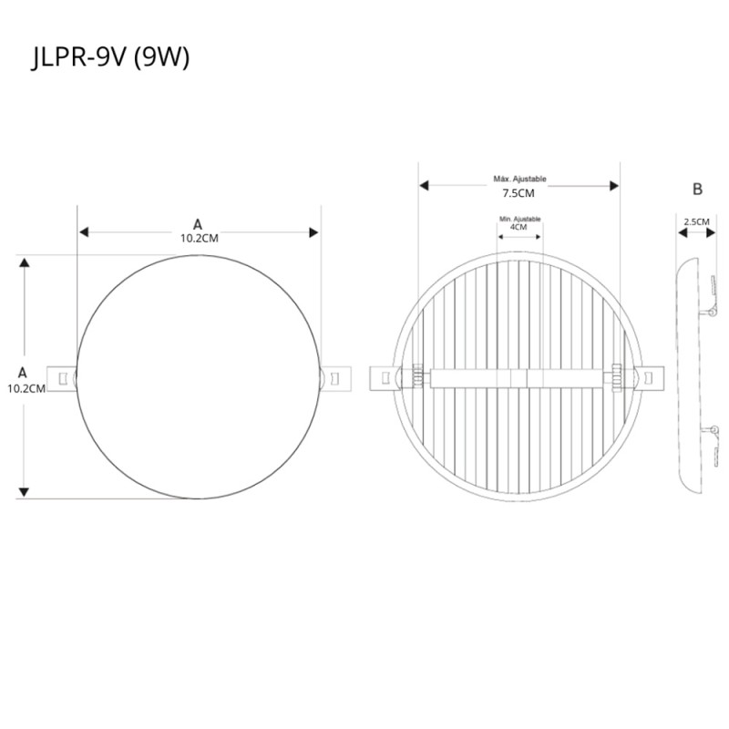 Panel LED Redondo sin marco