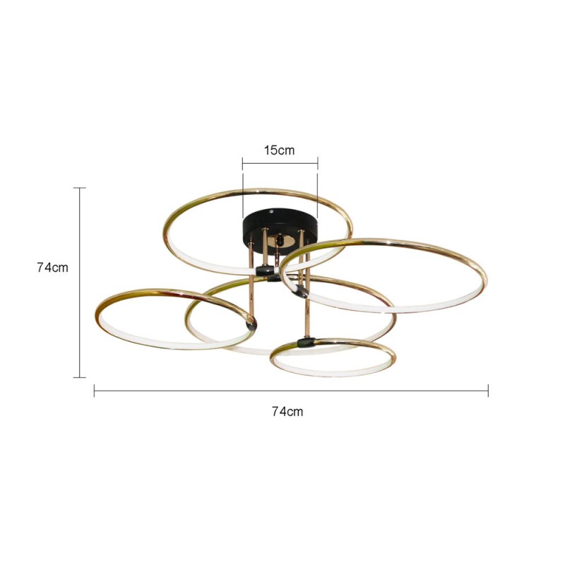 Lámpara de Techo 4 Anillos 80W