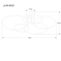 Lámpara de Techo 4 Anillos 80W
