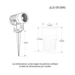 Lámpara tipo Estaca 7W, 9W