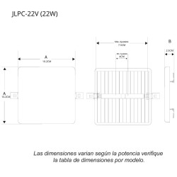 Panel LED cuadrado sin marco